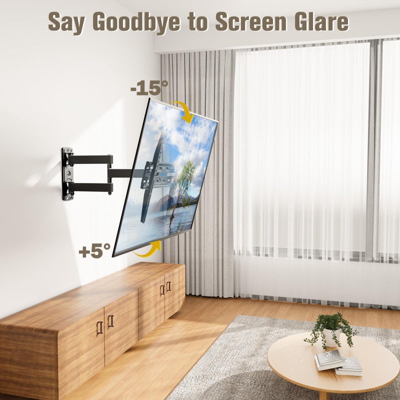 Mounting Dream TV Wall Mount Swivel and Tilt for Most 26-55 Inch TV, TV Mount Perfect Center Design, Full Motion TV Mount Bracket with Articulation, up to VESA 400x400mm, 60 lbs, MD2377 - Image 3